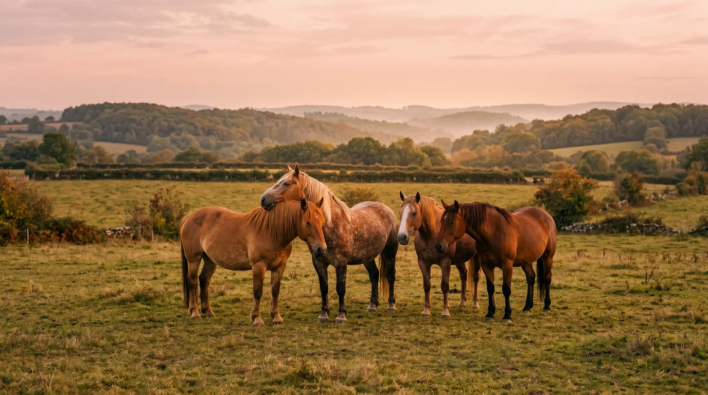 Les chevaux du Terres Equi'Solidaires en liberté, Dordogne